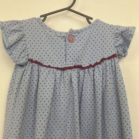 Matilda Jane light blue knit dress with maroon dots size 2 EUC - Picture 8 of 12